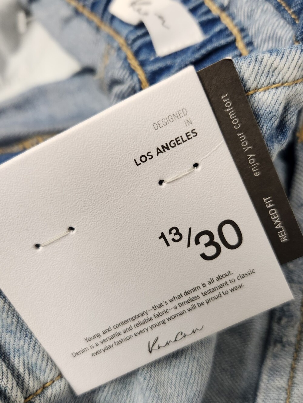 Kancan High Rise Paper Bag Light Wash Distressed Jeans Sz 13 / 30 New - Picture 6 of 12